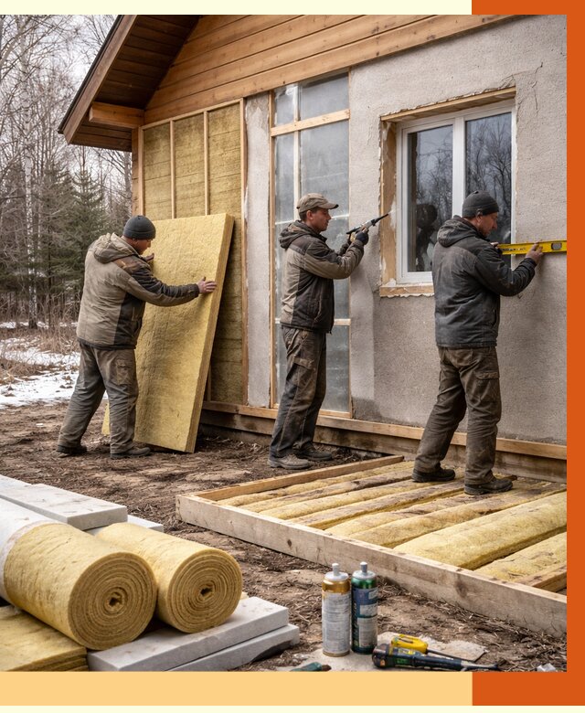 Утепление дачного дома в Гагарине от 4942 руб/м2 — недорого | ТепломастерГгр