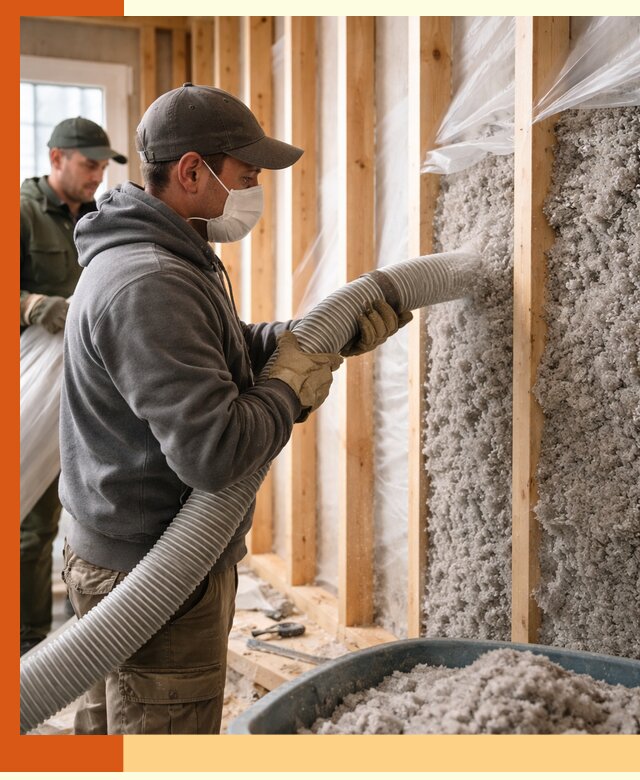 Утепление каркасного дома эковатой в Гагарине — качественно и надолго