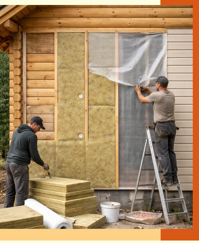 Утепление дома из бруса в Гагарине от 3902 руб./м2 — работы под ключ | ТепломастерГгр