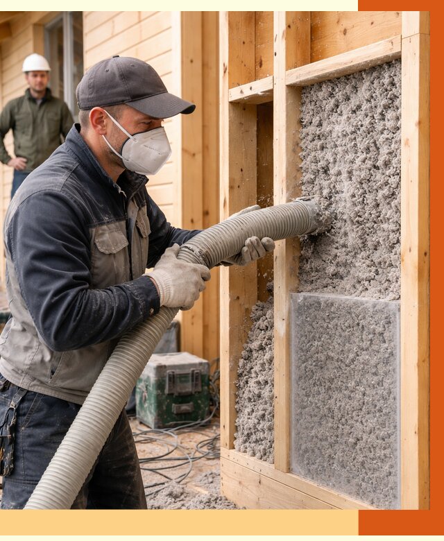 Утепление дома из бруса эковатой в Гагарине от 1925 руб/м2 | ТепломастерГгр
