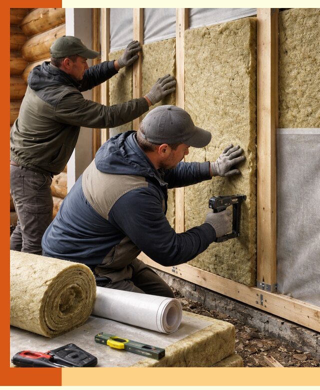 Утепление бревенчатого дома под ключ в Гагарине