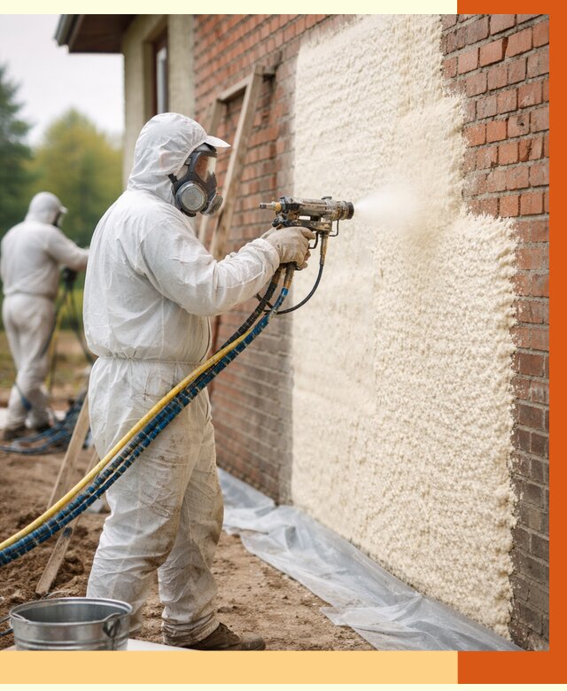 Утепление кирпичного дома ППУ в Гагарине под ключ от 6763 руб. | ТепломастерГгр