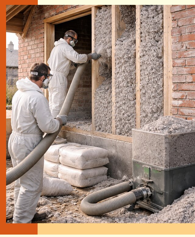 Утепление кирпичного дома эковатой в Гагарине