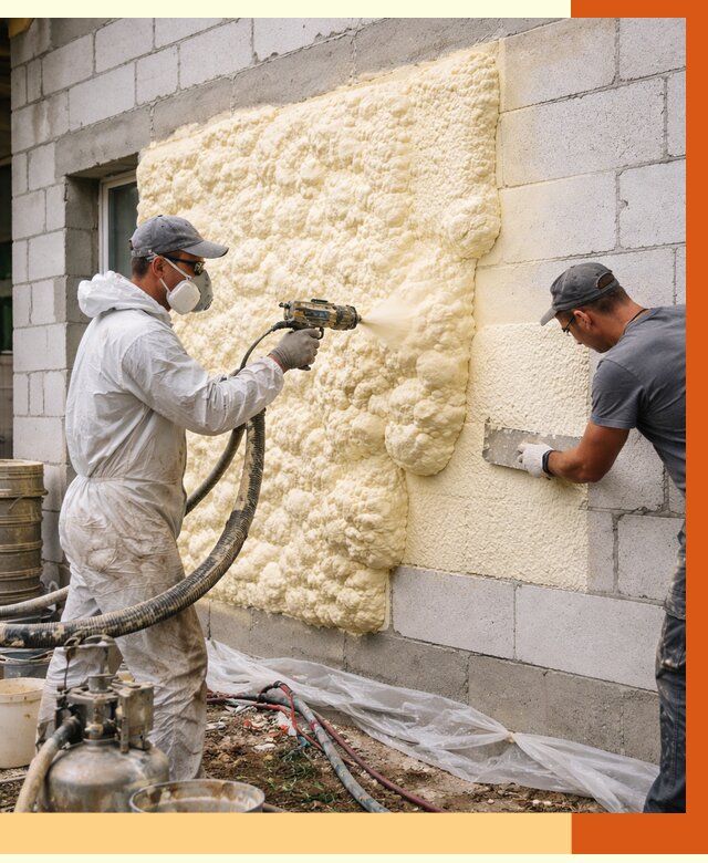 Утепление дома из газобетона ППУ в Гагарине от 4994 руб./м² под ключ | ТепломастерГгр