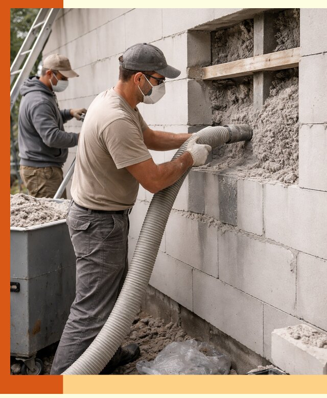 Утепление дома из газобетона эковатой в Гагарине