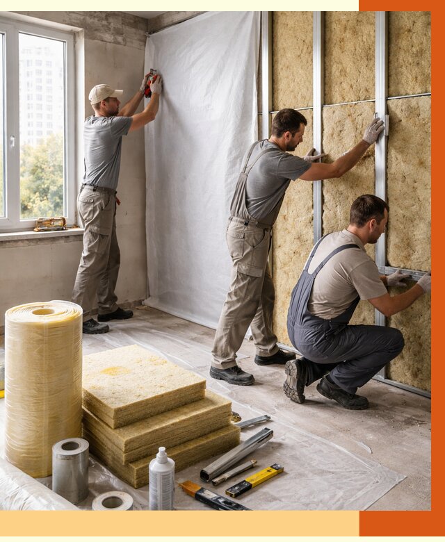 Утепление квартиры в Гагарине от 4682 руб/м2 — утеплить квартиру изнутри и снаружи | ТепломастерГгр