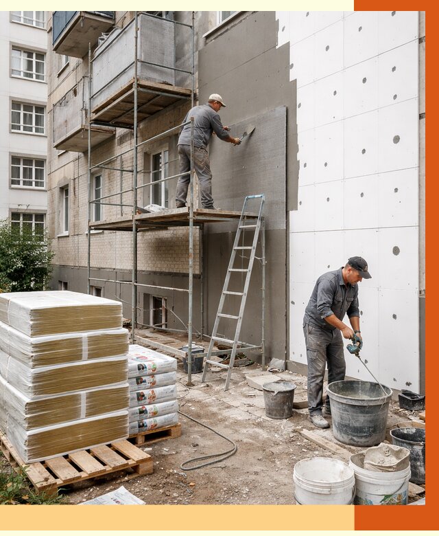 Утепление квартиры снаружи в Гагарине от 6398 руб/м2 под ключ | ТепломастерГгр