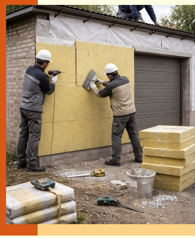 Утепление гаража снаружи в Гагарине качественно и надёжно