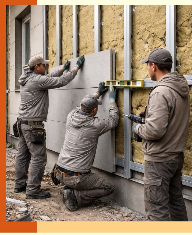 Утепление вентилируемого фасада под ключ в Гагарине