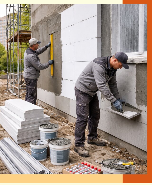 Утепление фасада и стен снаружи в Гагарине от 4370 руб. | ТепломастерГгр