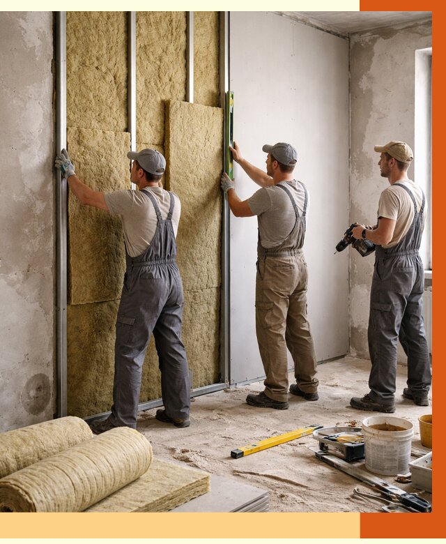 Утепление стен изнутри в Гагарине от 2341 руб/м² под ключ | ТепломастерГгр