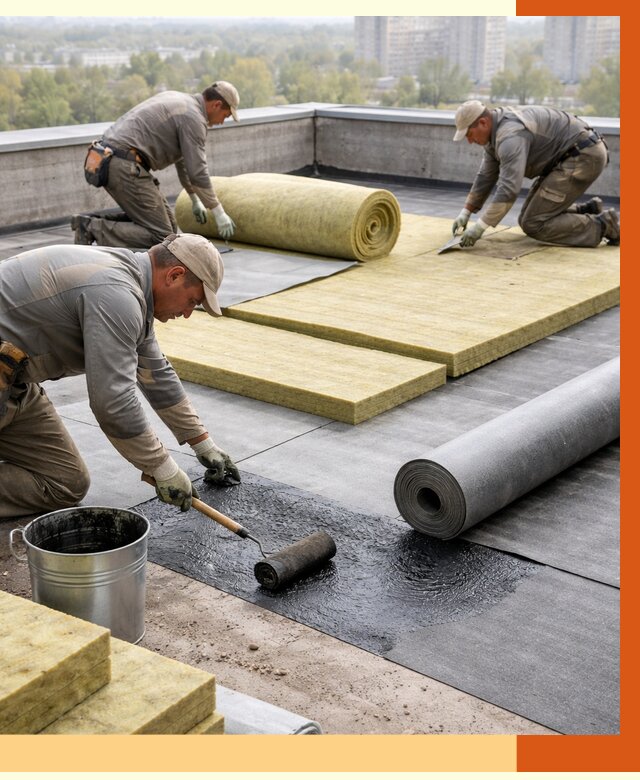 Утепление плоской крыши в Гагарине от 7491 руб./м2 под ключ | ТепломастерГгр