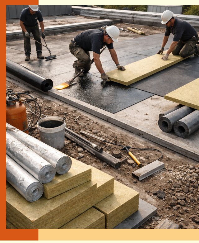 Утепление плоской крыши в Гагарине — надежная теплоизоляция и герметизация