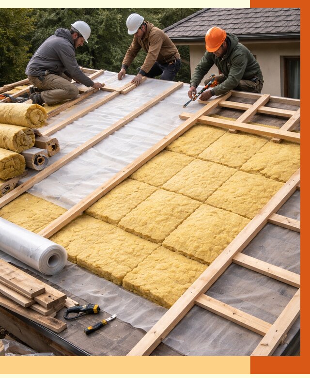 Утепление скатной крыши в Гагарине от 1301 руб./м2 под ключ | ТепломастерГгр