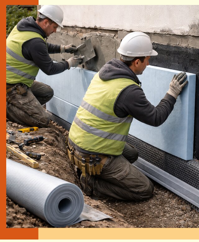 Утепление фундамента снаружи в Гагарине — профессиональная теплоизоляция