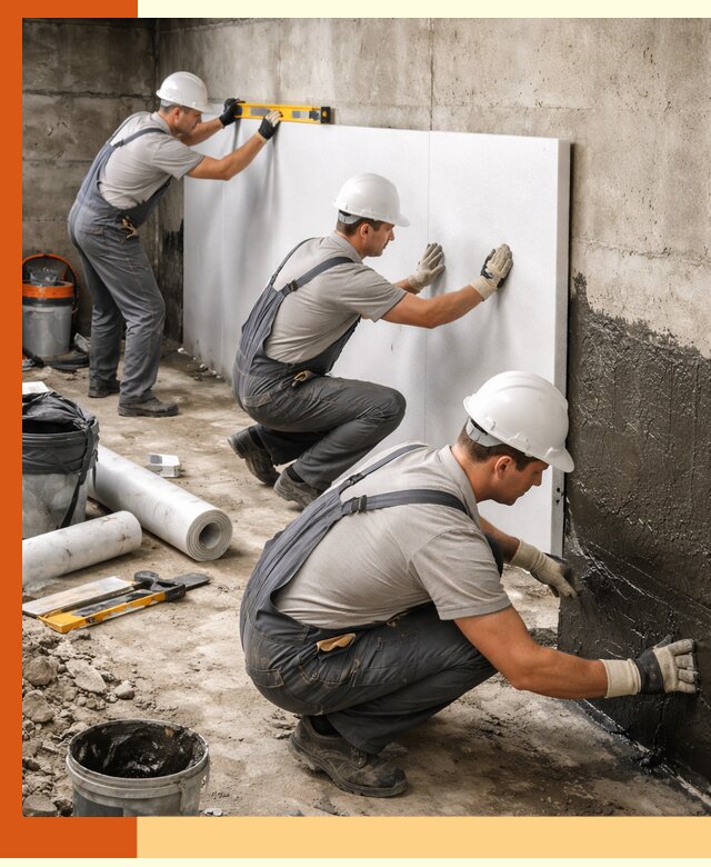 Утепление фундамента изнутри профессионально в Гагарине