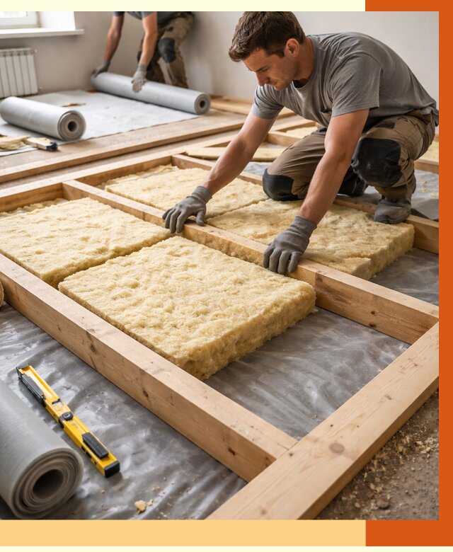 Утепление деревянного пола в Гагарине от 1561 руб./м2 под ключ | ТепломастерГгр