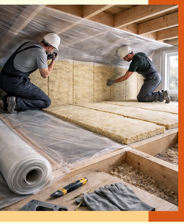 Утепление перекрытий в Гагарине от 2965 руб/м2 — утепление межэтажных и чердачных | ТепломастерГгр