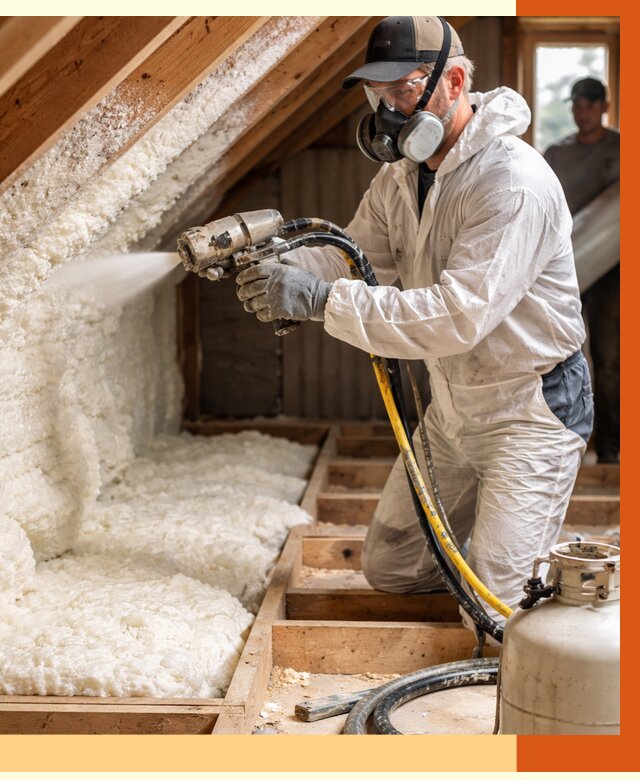 Утепление чердака ППУ в Гагарине от 8968 руб./м2 — услуга под ключ | ТепломастерГгр