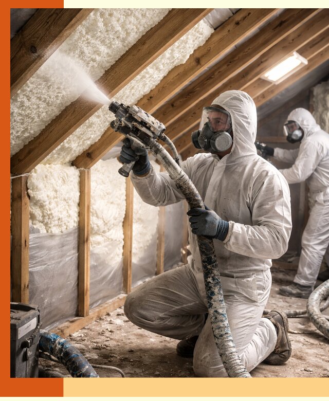 Утепление чердака пенополиуретаном (ППУ) в Гагарине