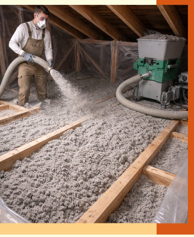 Утепление чердака эковатой в Гагарине от 1509 руб/м2 — заказать у ТепломастерГгр