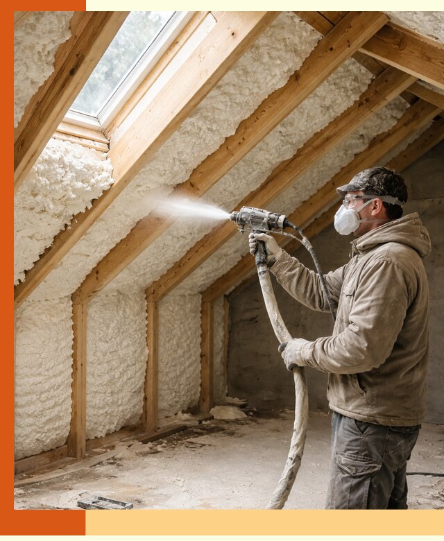 Утепление мансарды ППУ в Гагарине быстро и надежно