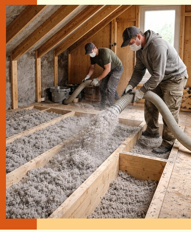 Утепление мансарды эковатой в Гагарине с гарантией качества