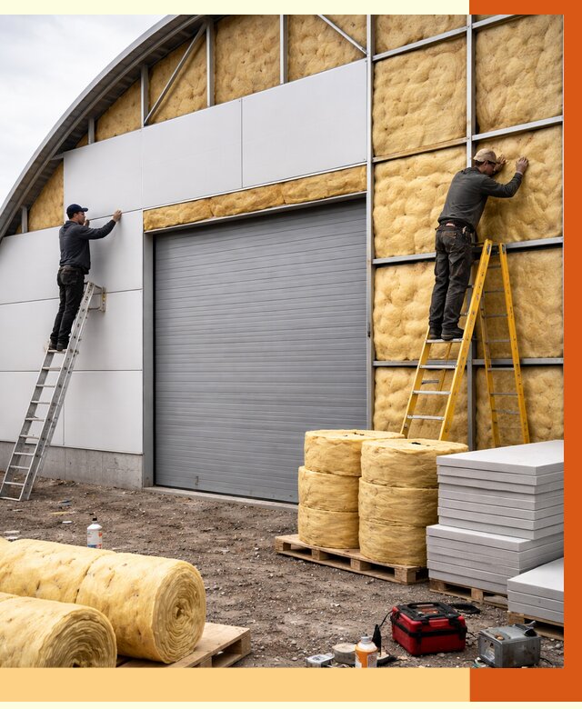 Утепление ангара пенополиуретаном в Гагарине от 7491 руб./м² — комплекс от ТепломастерГгр