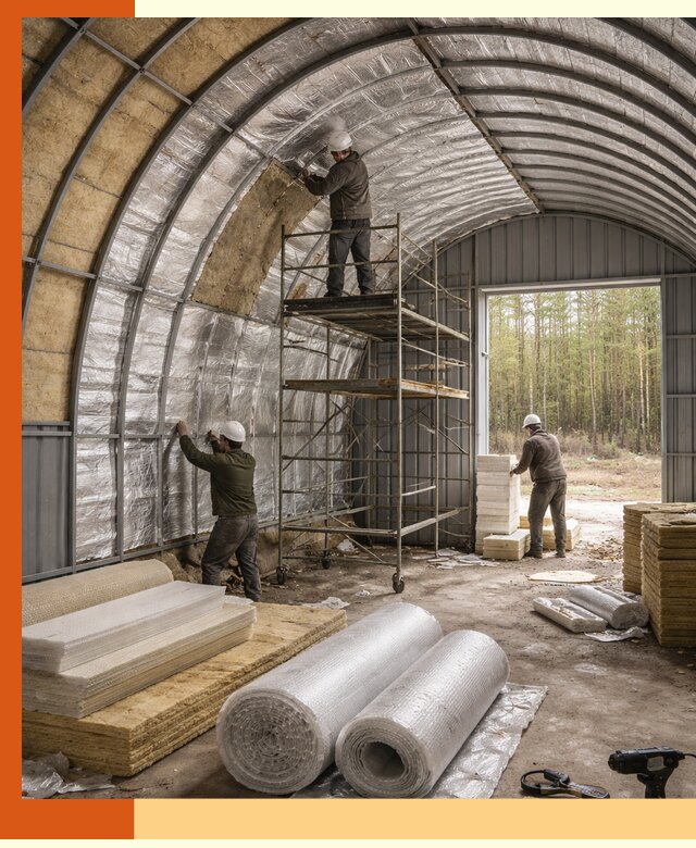 Утепление арочного ангара под ключ в Гагарине