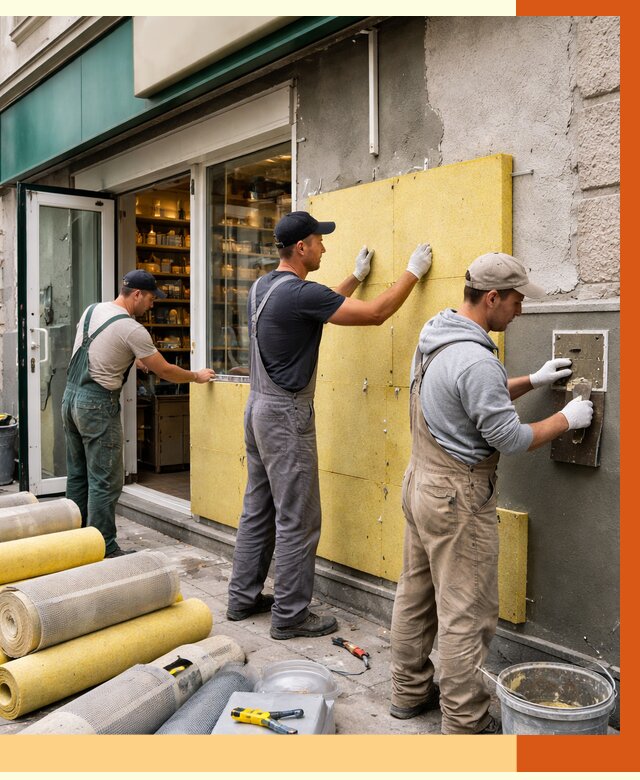 Утепление магазина в Гагарине от 4682 руб/м2 — цена, стены и снаружи | ТепломастерГгр