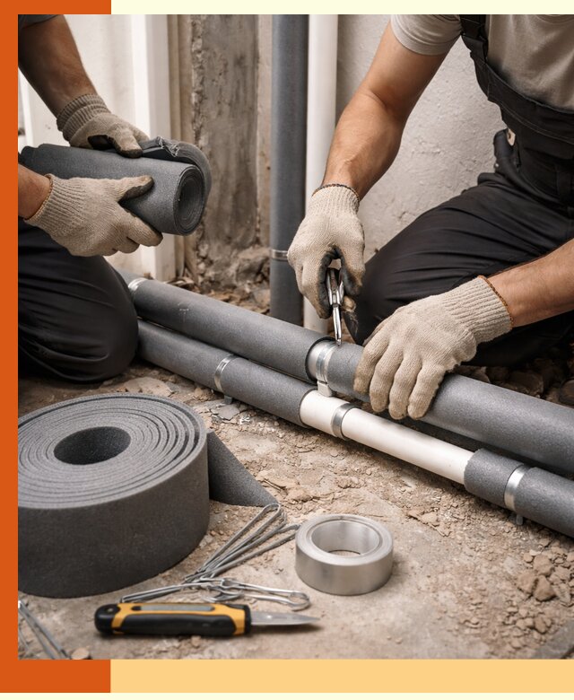 Утепление труб водоснабжения в Гагарине — монтаж и защита сети