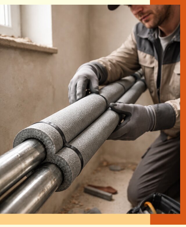 Утепление труб отопления в Гагарине от 2965 руб. за м² — услуги под ключ | ТепломастерГгр