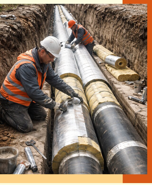 Утепление теплотрассы в Гагарине от 4682 руб./м2 — ппу и комплексная изоляция | ТепломастерГгр