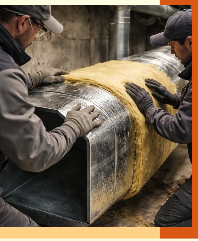 Утепление воздуховодов в Гагарине от 4370 руб. — теплоизоляция вентиляции | ТепломастерГгр