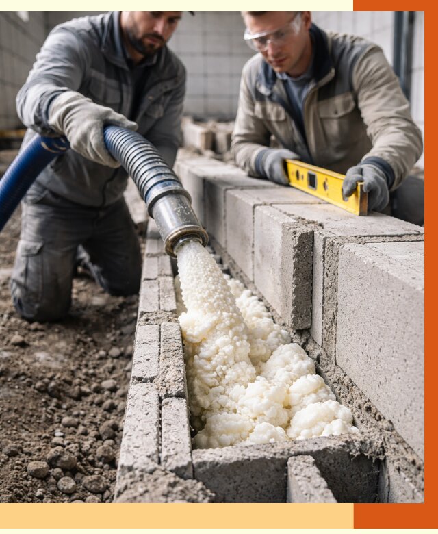 Заполнение колодцевой кладки ППУ в Гагарине от 4370 руб. за м2 | ТепломастерГгр