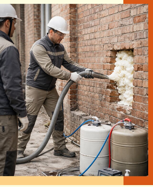 Заливка ППУ в пустоты кирпичной стены в Гагарине от 2861 руб. | ТепломастерГгр