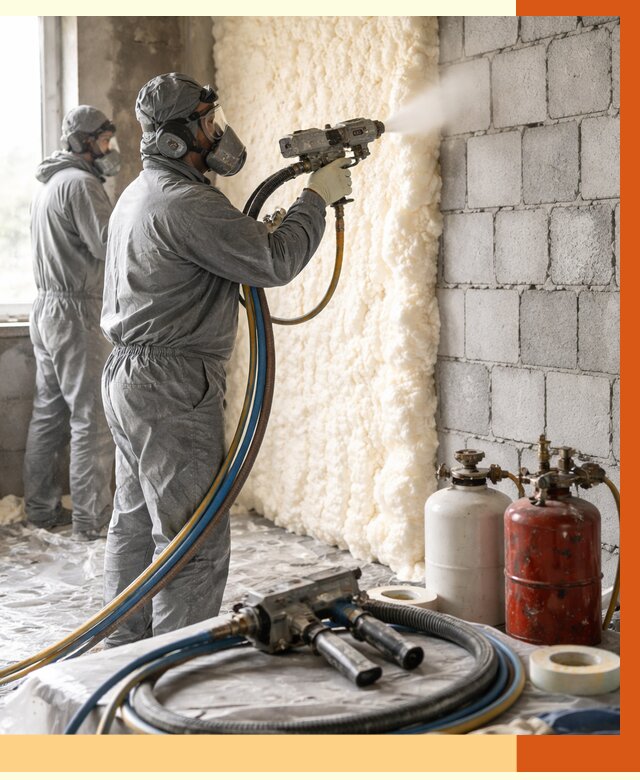 Утепление блочной стены ППУ в Гагарине от 4422 руб./м² — ТепломастерГгр