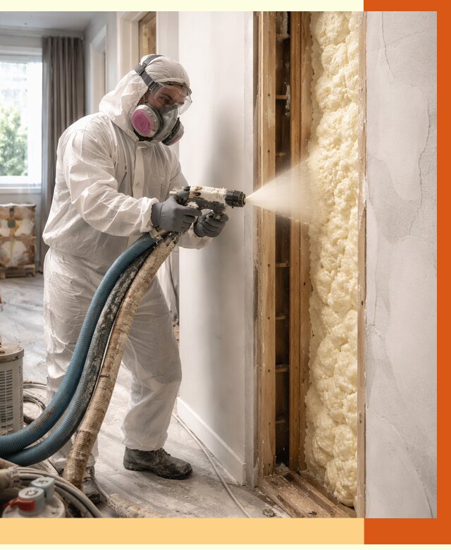 Межстеновое утепление ППУ в Гагарине от 2861 руб/м2 — межстенное утепление под ключ | ТепломастерГгр