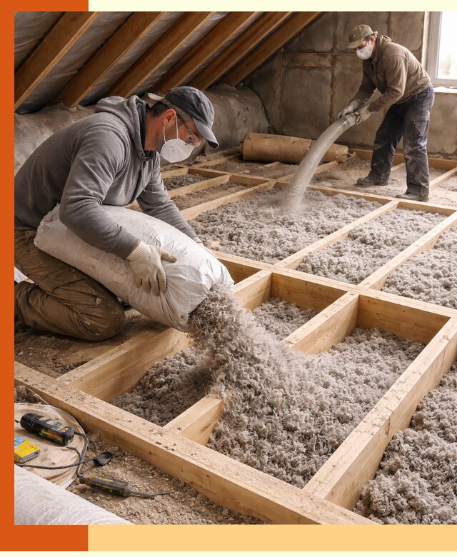 Заполнение полостей чердачного перекрытия в Гагарине качественно и надёжно