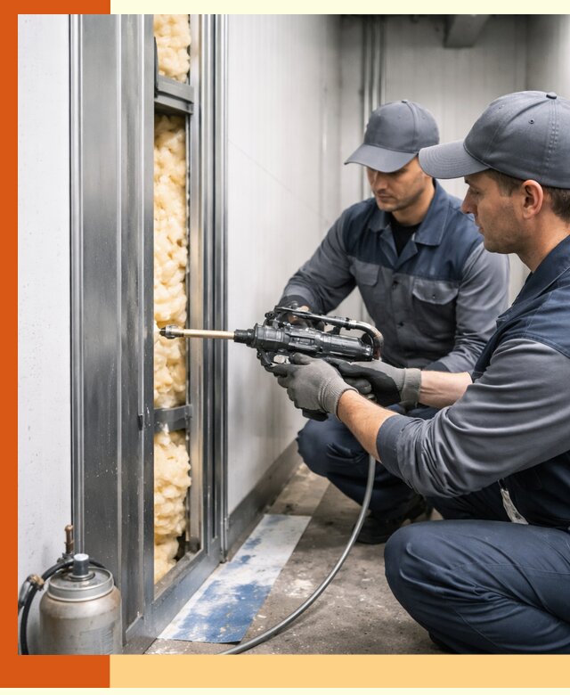 Заполнение пустот холодильных панелей в Гагарине специализированной пеной