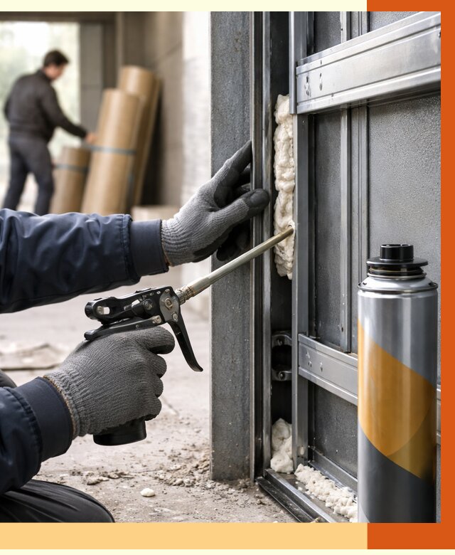 Заполнение пустот ворот в Гагарине от 4682 руб. — заливка ППУ, утепление под ключ | ТепломастерГгр