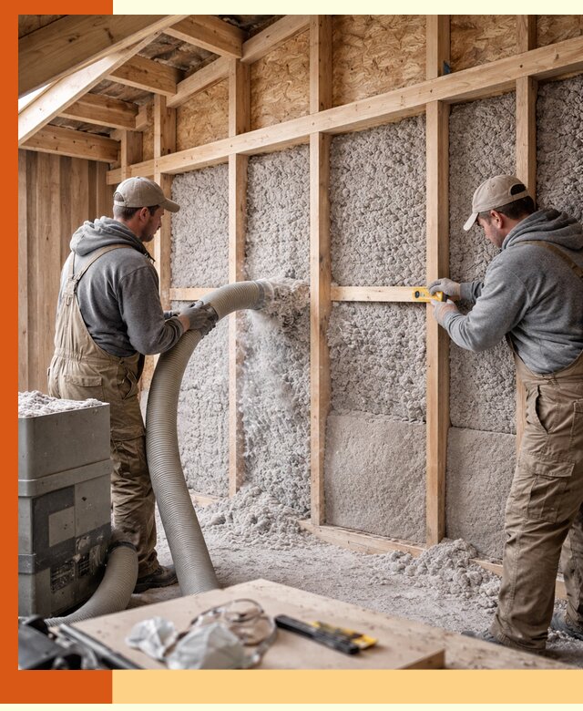 Утепление эковатой стен, потолков и перекрытий в Гагарине