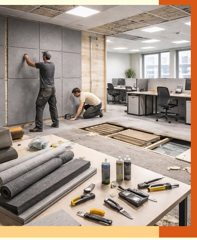 Профессиональная шумоизоляция офиса в Гагарине от 7023 руб. за м2 | ТепломастерГгр