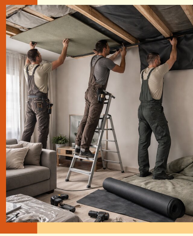 Шумоизоляция потолка в Гагарине — профессиональное устранение шумов