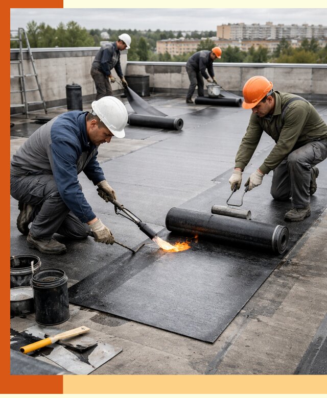Профессиональная гидроизоляция плоской кровли в Гагарине