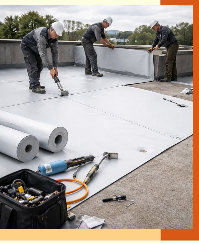 Гидроизоляция мембранной кровли в Гагарине от 7803 руб./м² — профессионально | ТепломастерГгр