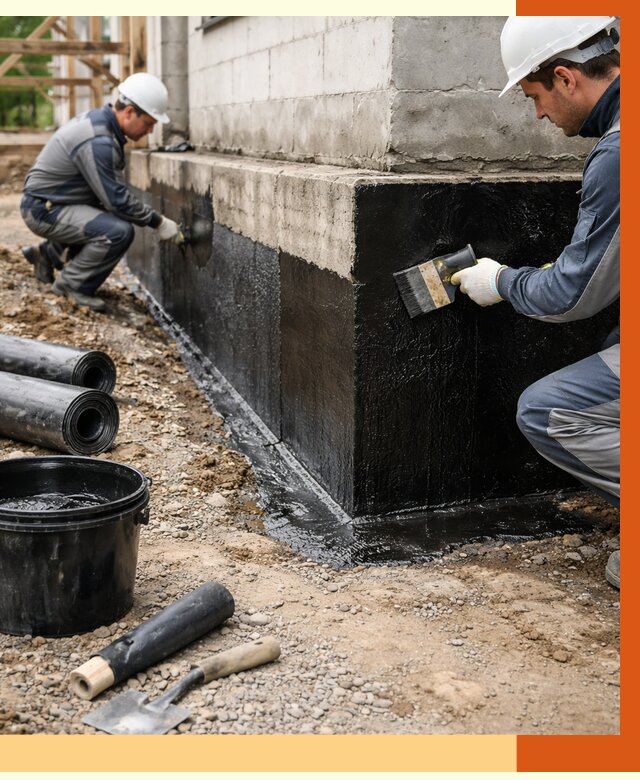 Гидроизоляция фундамента в Гагарине от 1301 руб. — профессионально, под ключ | ТепломастерГгр