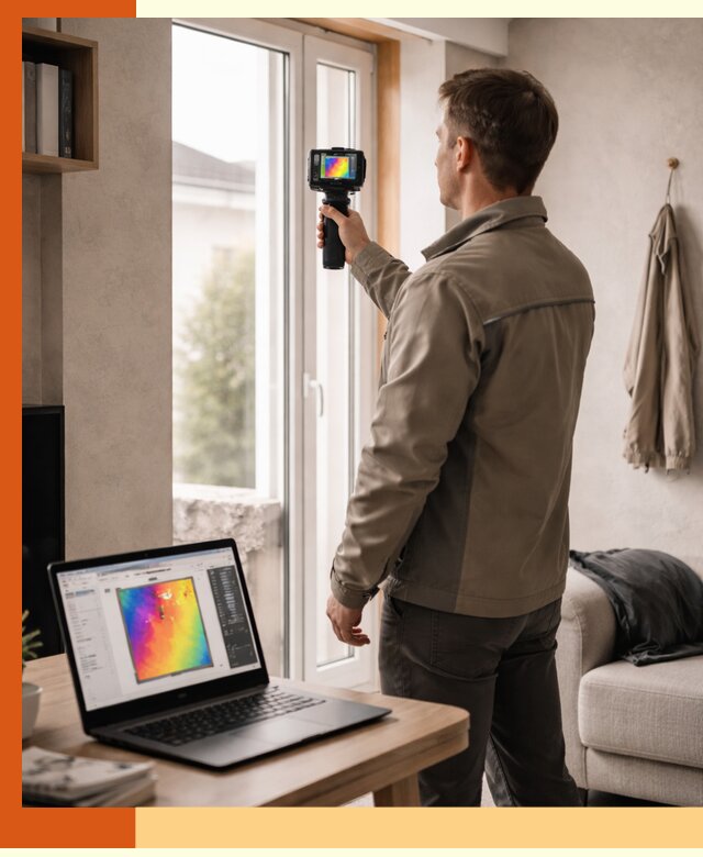 Тепловизионное обследование квартиры в Гагарине для поиска утечек тепла