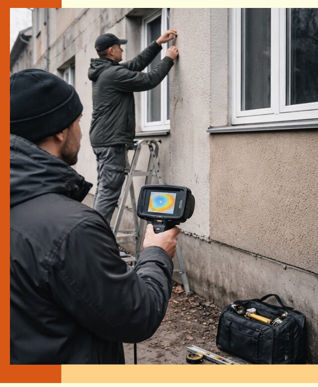 Тепловизионное обследование фасада в Гагарине для выявления дефектов