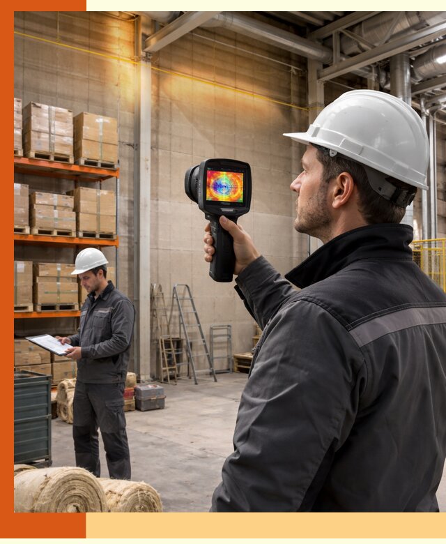 Тепловизионное обследование склада и выявление утечек в Гагарине